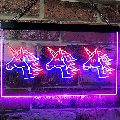 Three Unicorns Dual LED Neon Light Sign